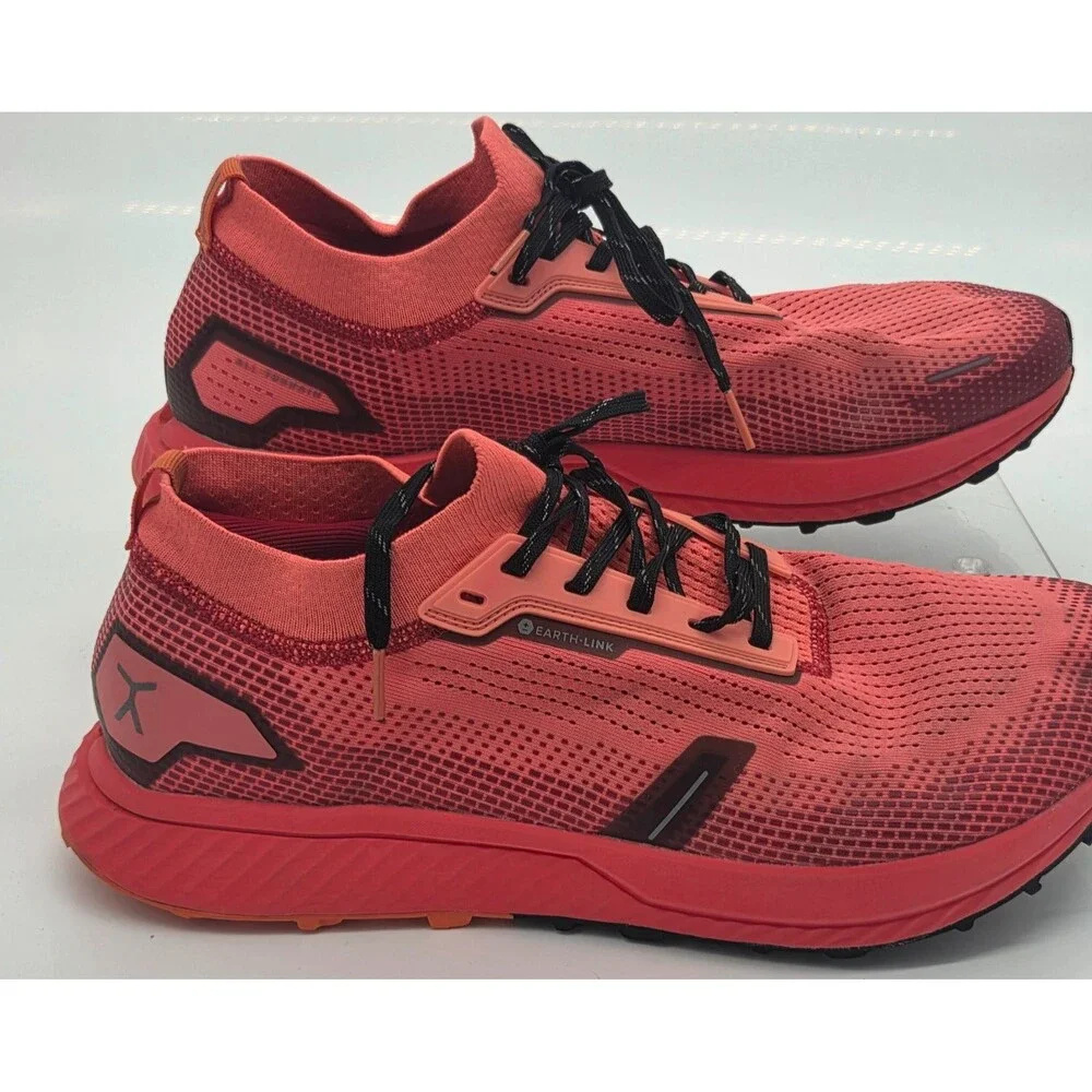 Flux Adapt Trail Runner Mens 12.5 Coral Red Earth-Link Zero Drop Barefoot Shoes